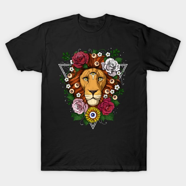 Psychedelic Lion T-Shirt by underheaven